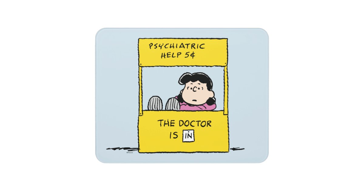 Peanuts Lucy & the Doctor Is In Door Sign Zazzle