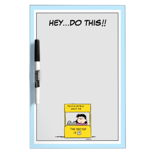 Peanuts  Lucy  the Doctor Is In Dry Erase Board