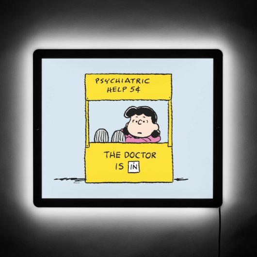 Peanuts | Lucy & the Doctor Is In LED Sign (Front)