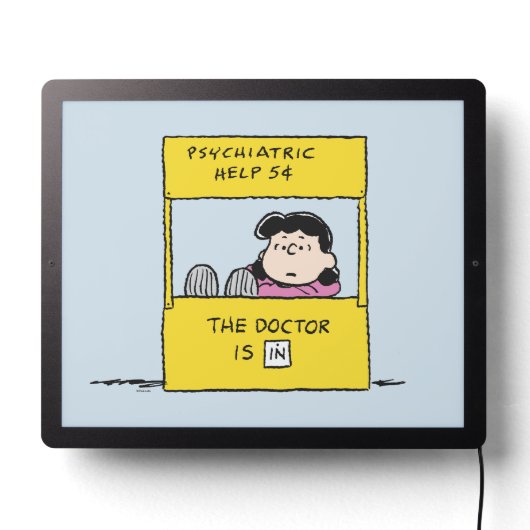 Peanuts | Lucy & the Doctor Is In LED Sign (Lights Off)