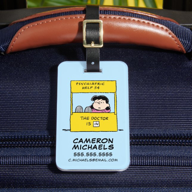 Peanuts | Lucy & the Doctor Is In Luggage Tag (Front Insitu 2)