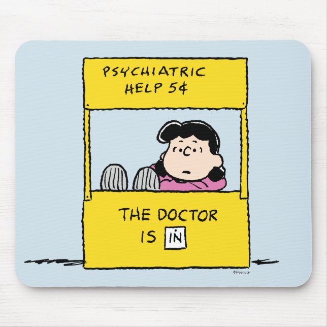 Peanuts | Lucy & the Doctor Is In Mouse Pad (Front)