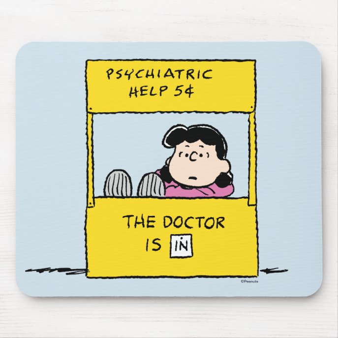 Peanuts | Lucy &amp; the Doctor Is In Mouse                    Pad