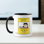 Peanuts | Lucy & the Doctor Is In Mug<br><div class="desc">Lucy is the crabby,  bossy and opinionated girl who bullies most other characters in the comic strip,  particularly Linus and Charlie Brown. Check out this cute Peanuts design featuring Lucy and her advice stand.</div>