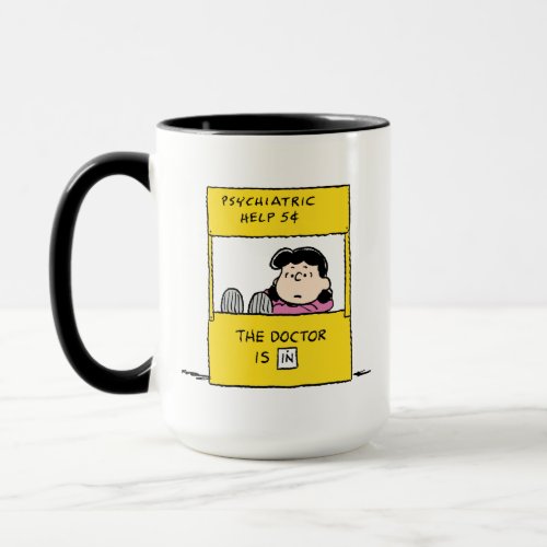 Peanuts  Lucy  the Doctor Is In Mug