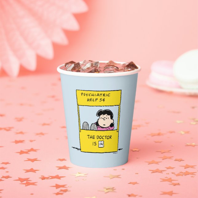 Peanuts | Lucy & the Doctor Is In Paper Cups (Insitu)