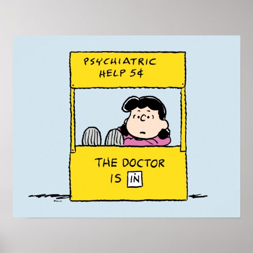 Peanuts  Lucy  the Doctor Is In Poster