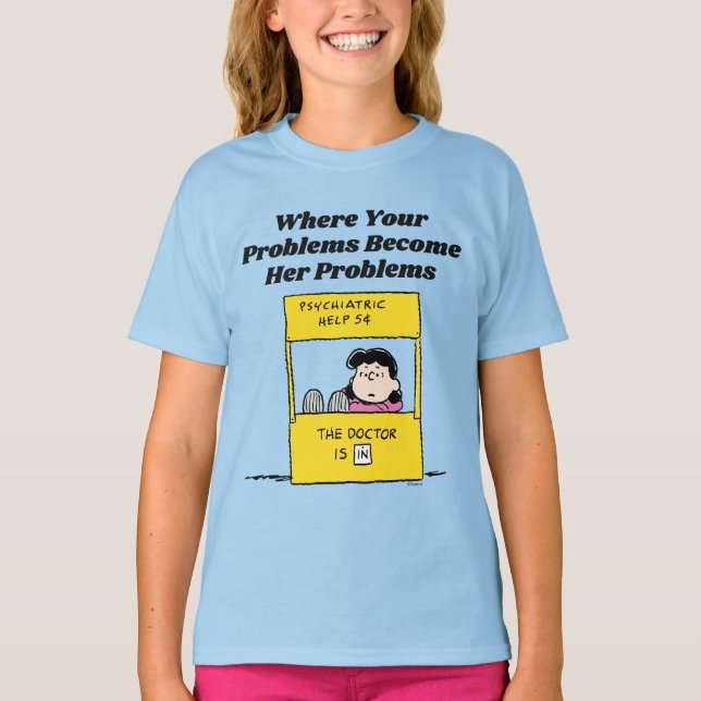 Peanuts | Lucy & the Doctor Is In T-Shirt (Front)