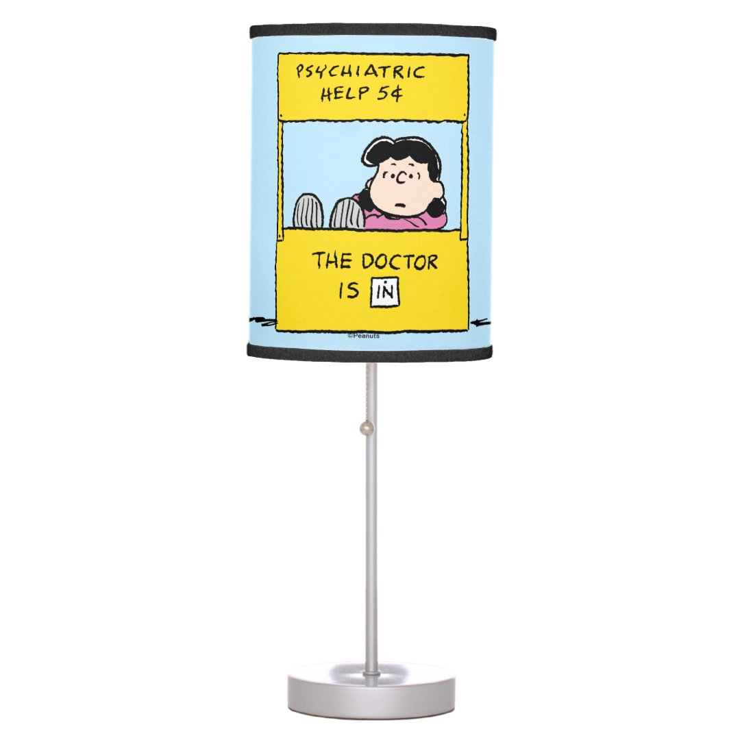 Peanuts Lucy & the Doctor Is In Table Lamp Zazzle