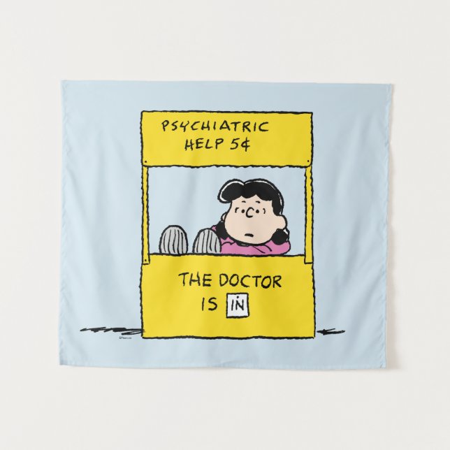Peanuts | Lucy & the Doctor Is In Tapestry (Front (Horizontal))