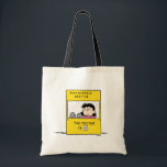 Peanuts | Lucy & the Doctor Is In Tote Bag<br><div class="desc">Lucy is the crabby,  bossy and opinionated girl who bullies most other characters in the comic strip,  particularly Linus and Charlie Brown. Check out this cute Peanuts design featuring Lucy and her advice stand.</div>