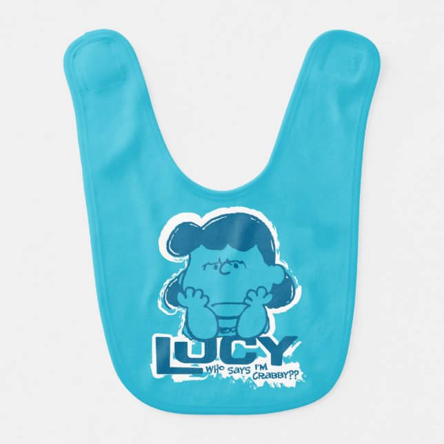 Peanuts | Lucy Who Says I'm Crabby?? Baby Bib (Front)
