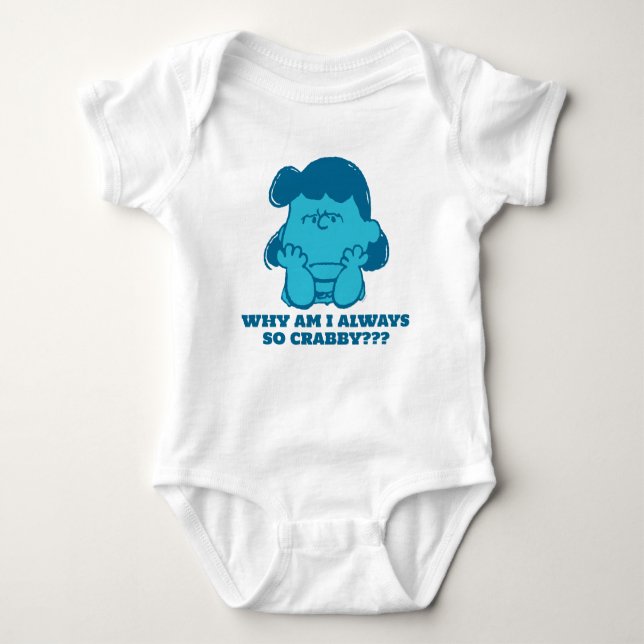 Peanuts | Lucy Who Says I'm Crabby?? Baby Bodysuit (Front)
