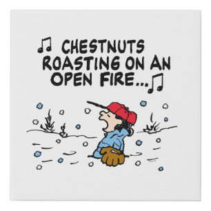 Peanuts Lucy's Chestnuts Roasting Faux Canvas Print