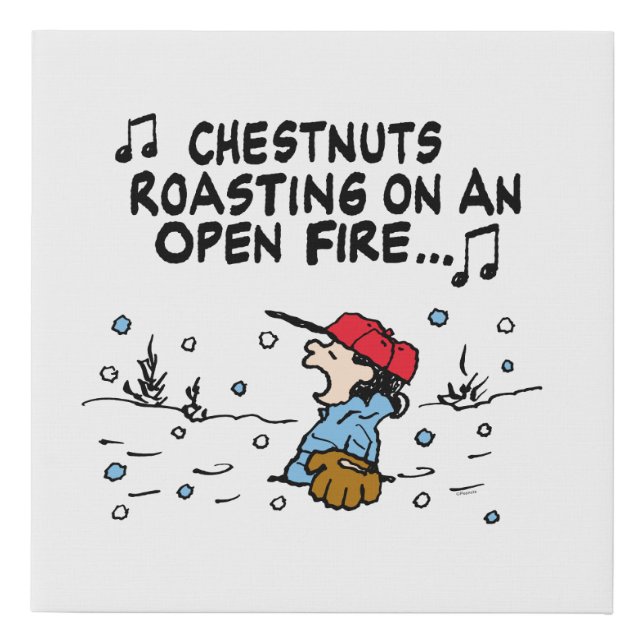 Peanuts | Lucy's Chestnuts Roasting Faux Canvas Print (Front)