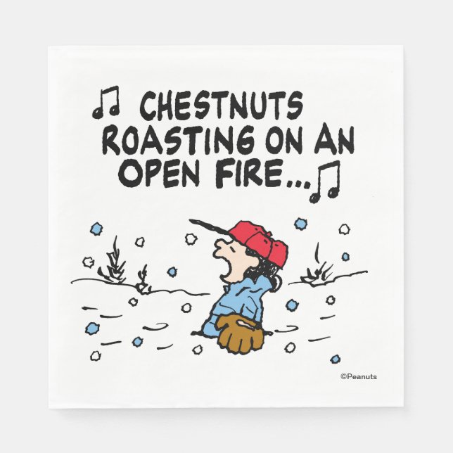 Peanuts | Lucy's Chestnuts Roasting Napkins (Front)