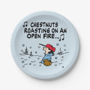 Peanuts   Lucy's Chestnuts Roasting Paper Plates