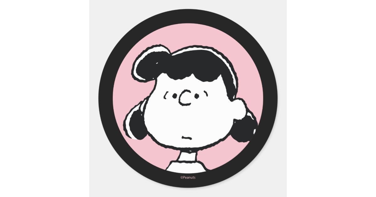 Peanuts Lucy's Faces Classic Round Sticker Zazzle