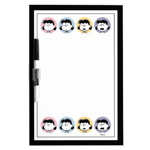Peanuts Lucy's Faces Dry Erase Board