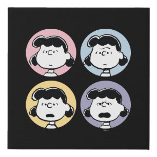 Peanuts Lucy's Faces Faux Canvas Print