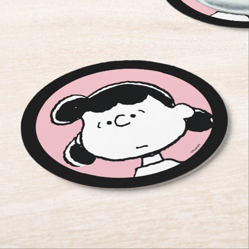 Peanuts  Lucys Faces Round Paper Coaster