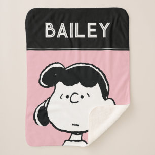 Peanuts   Lucy's Faces Sherpa Blanket