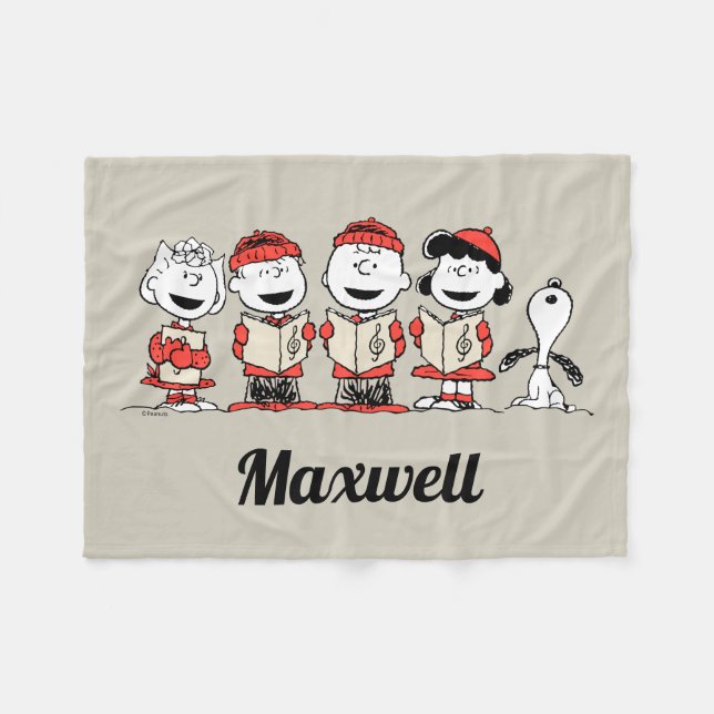 Peanuts | Merry Christmas | Add Your Name Fleece Blanket (Front (Horizontal))