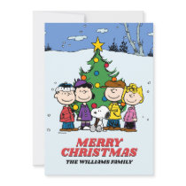 Peanuts Merry Christmas | Add Your Photo & Name Holiday Card