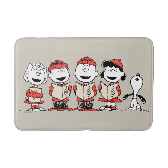 Peanuts | Merry Christmas Holiday Choir Bath Mat (Front)