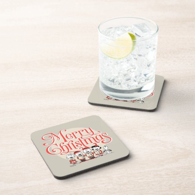 Peanuts | Merry Christmas Holiday Choir Beverage Coaster (Right Side)