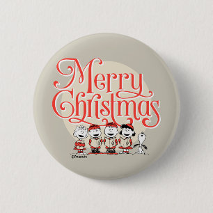 Peanuts Merry Christmas Holiday Choir Button