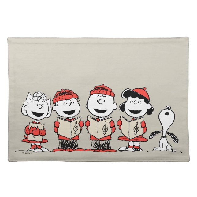 Peanuts | Merry Christmas Holiday Choir Cloth Placemat (Front)