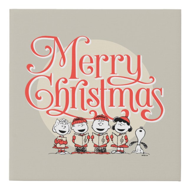 Peanuts | Merry Christmas Holiday Choir Faux Canvas Print (Front)