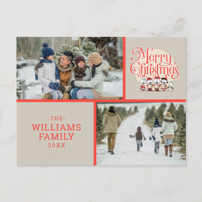 Peanuts Merry Christmas Holiday Choir Photo (Front)