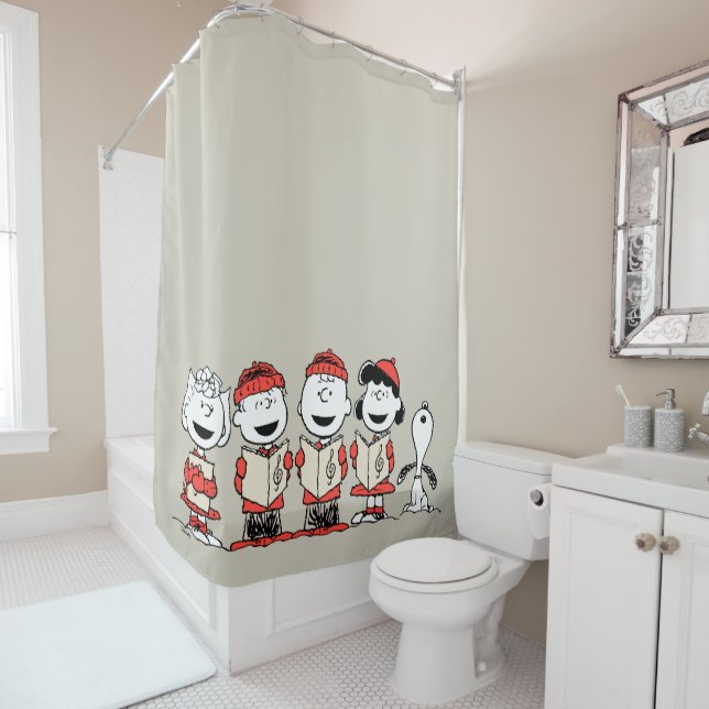 Peanuts | Merry Christmas Holiday Choir Shower Curtain (In Situ)