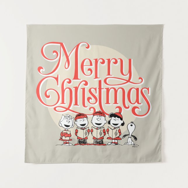 Peanuts | Merry Christmas Holiday Choir Tapestry (Front)