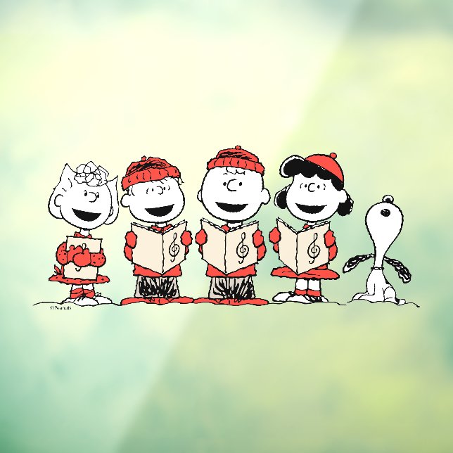 Peanuts | Merry Christmas Holiday Choir Window Cling (Sheet 3)