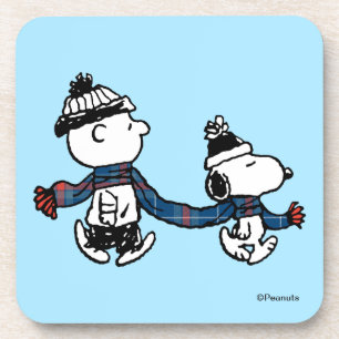 Peanuts Merry Christmas Snoopy & Charlie Brown Beverage Coaster