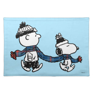 Peanuts Merry Christmas Snoopy & Charlie Brown Cloth Placemat