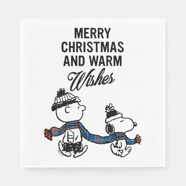 Peanuts | Merry Christmas Snoopy & Charlie Brown Napkins (Front)