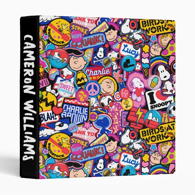 Peanuts | Mixtape Patch Pattern 3 Ring Binder (Front/Spine)