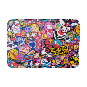 Peanuts   Mixtape Patch Pattern Bath Mat