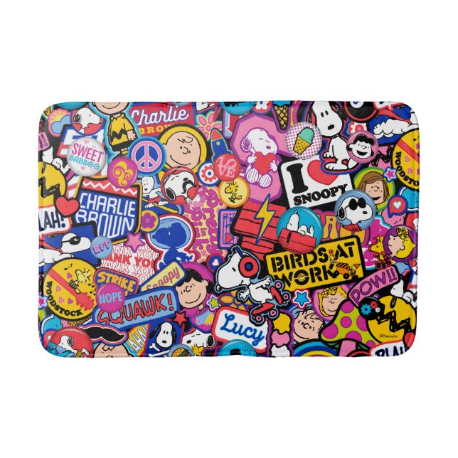 Peanuts | Mixtape Patch Pattern Bath Mat (Front)