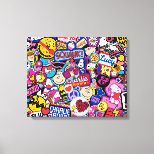 Peanuts   Mixtape Patch Pattern Canvas Print