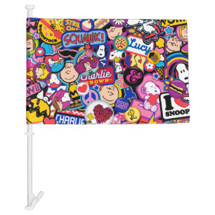 Peanuts Mixtape Patch Pattern Car Flag