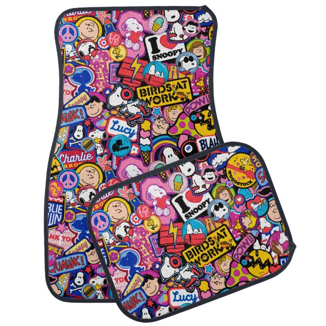 Peanuts | Mixtape Patch Pattern Car Floor Mat (Set)