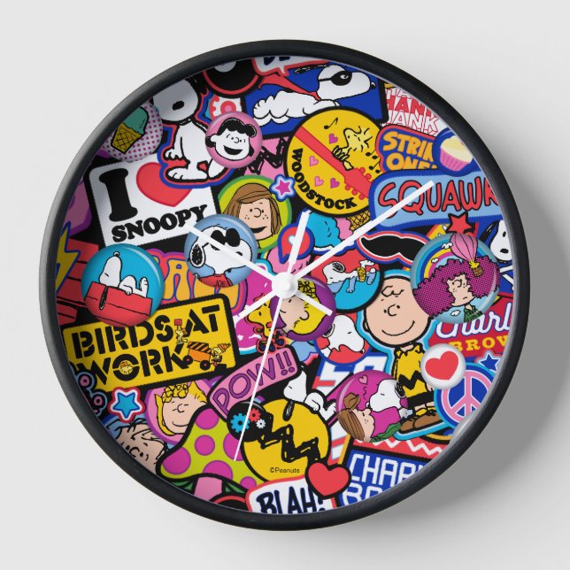 Peanuts | Mixtape Patch Pattern Clock (Front)