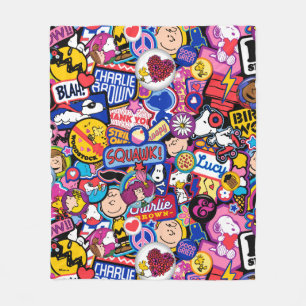 Peanuts   Mixtape Patch Pattern Fleece Blanket