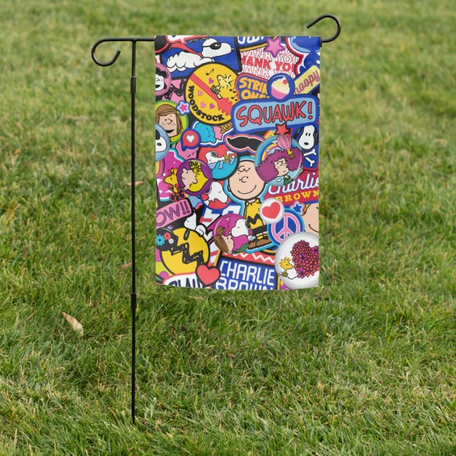 Peanuts | Mixtape Patch Pattern Garden Flag (In SItu)