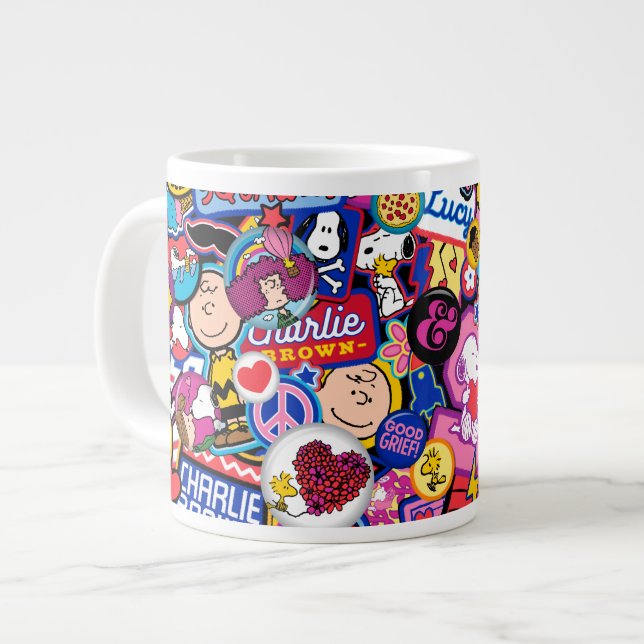 Peanuts | Mixtape Patch Pattern Giant Coffee Mug (Front Left)